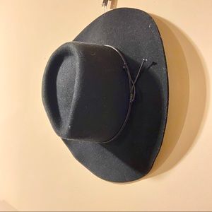 H&M black wool fedora cowboy hat NWT